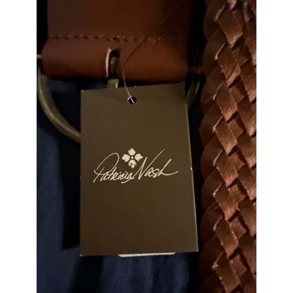 Patricia Nash Women's Braided Stitched Leather Belt Tan Size Small New with Tags - Picture 4 of 4